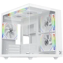 Xigmatek Boitier Mini Tour Micro ATX Aqua M Lite avec panneaux vitrés (Blanc) (mATX), PC Gehäuse, Weiss