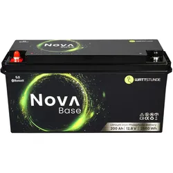 WATTSTUNDE NOVA Base LiFePO4 Batterie 200Ah 12,8V mit Bluetooth-App