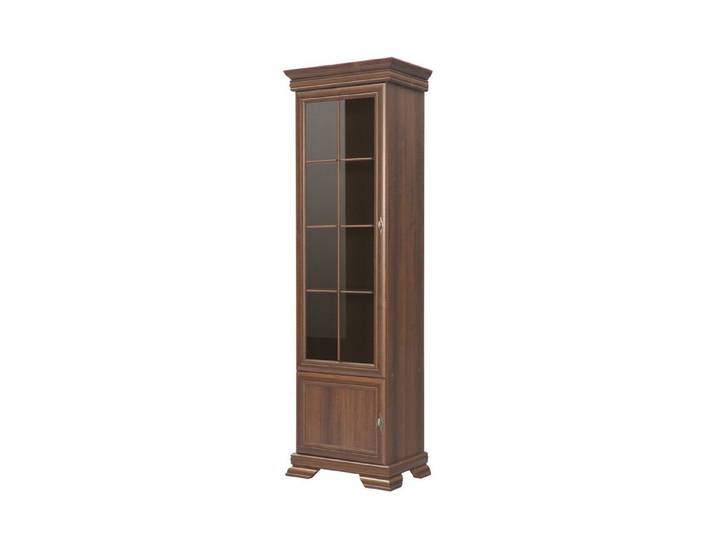 Xlmoebel Vitrine XLMOEBEL Vintage Vitrinenschrank Holz Glas braun (1-St., Vintage Vitrinenschrank) Made in Europa