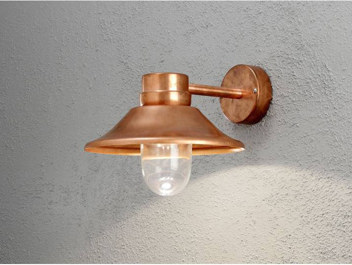 Konstsmide Vega Wandleuchte massiver Kupfer, klares Glas, Hand EU 412-900