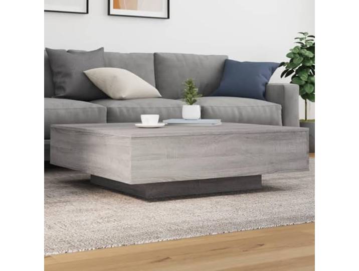 HEFZGDB Couchtisch Grau Sonoma 100x100x31 cm Holzwerkstoff Moderner Wohnzimmertisch mit Stabilem Design