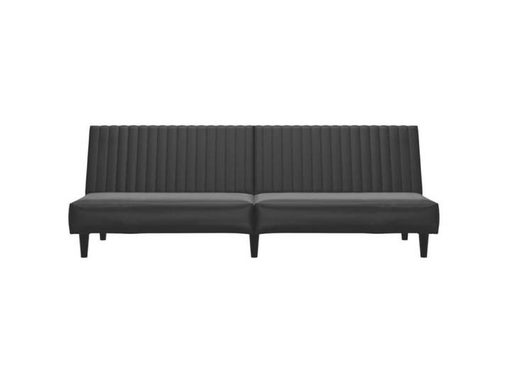 Promotion janvier  Canapé-lit Convertible - CLARENCE - 2 places - noir similicuir 200x84.5x69 cm CC406