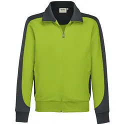 Hakro Sweatjacke Contrast Mikralinar® Herren 0477040008 kiwi/anthrazit 2XL