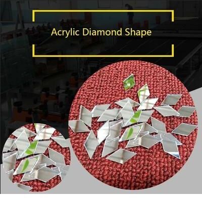 Uplift Essentials Reflective Mosaic Mirror Wall Art Decals rhombic Shap 1 In