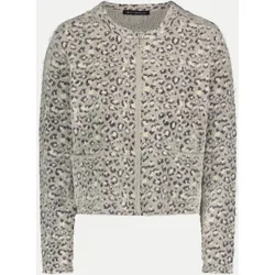 Strickjacke im Leo-Muster Grau 36