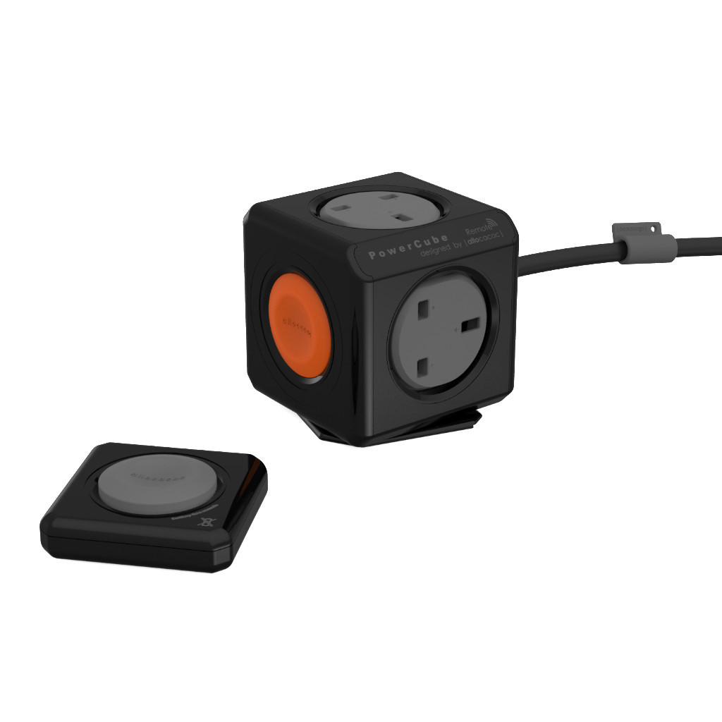 Allocacoc PowerCube Extended Remote Set Black/Orange Type G (United Kingdom)