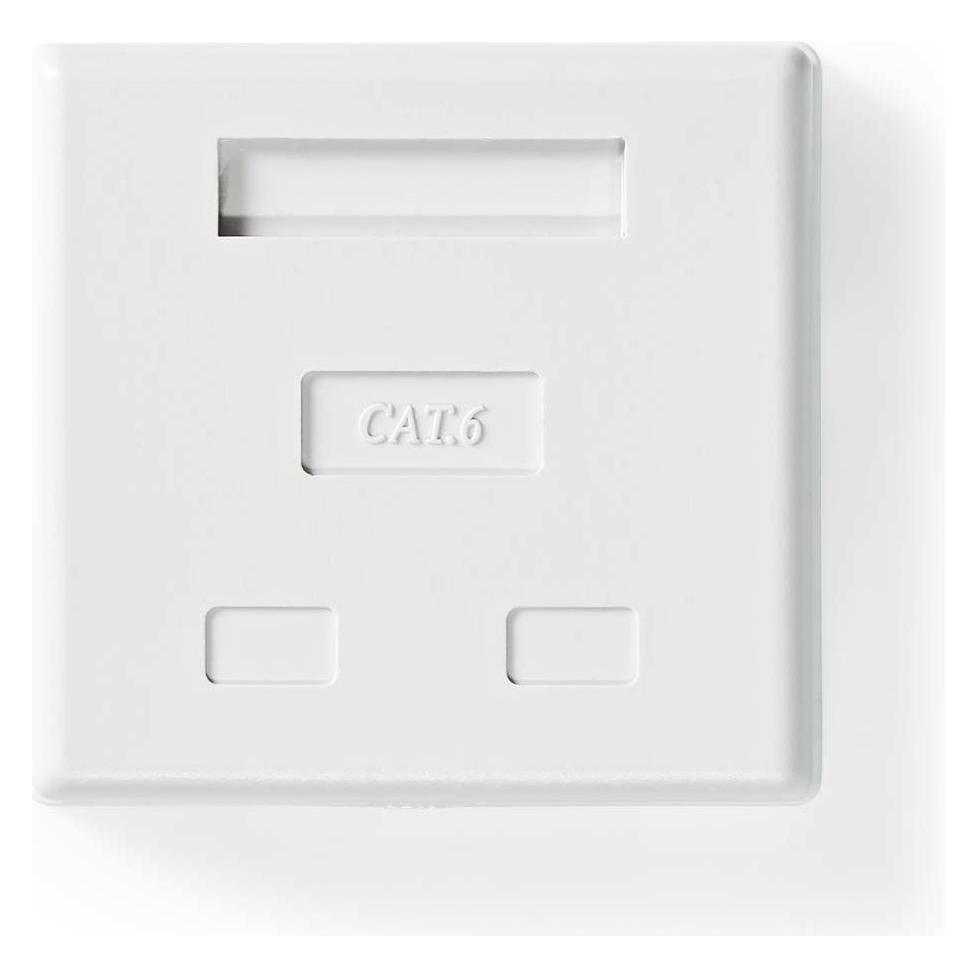Nedis Network Wall Box On-Wall 2 Port(s) STP CAT6 Straight Female Gold Plated PVC White Polybag (CCGP89130WT)