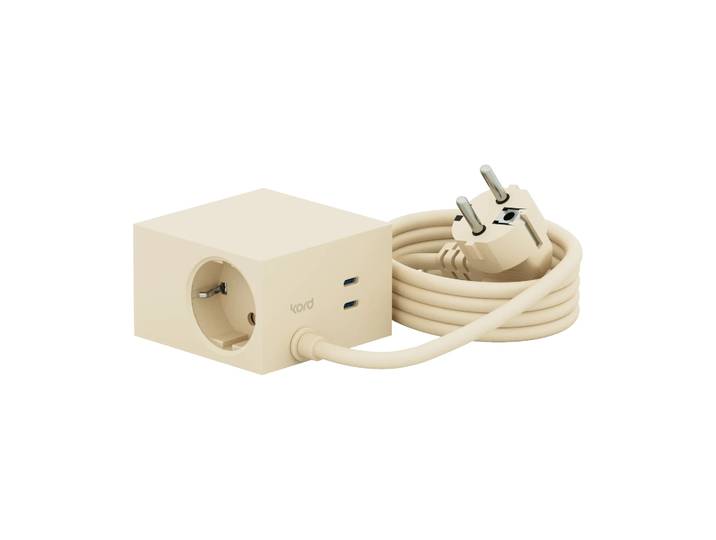 Kord Cuboid+ stopcontact USB-C 30W 2 m Pearled Ivory