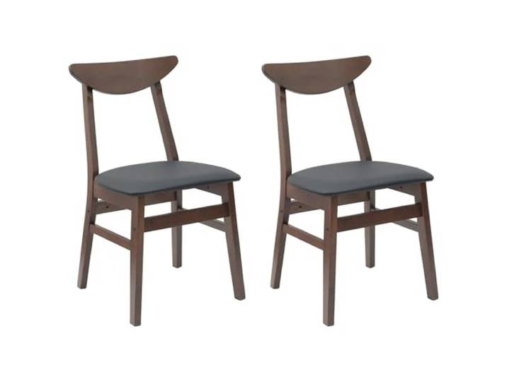 TEKGHUT Esszimmerstühle 2 STK. Massives Gummiholz Hellbraun Gummibaum Rahmen und Beine, quadratische Beine, minimalistisches Design, einfache Pflege