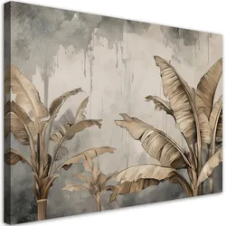 WANDBILD exotische blätter beige