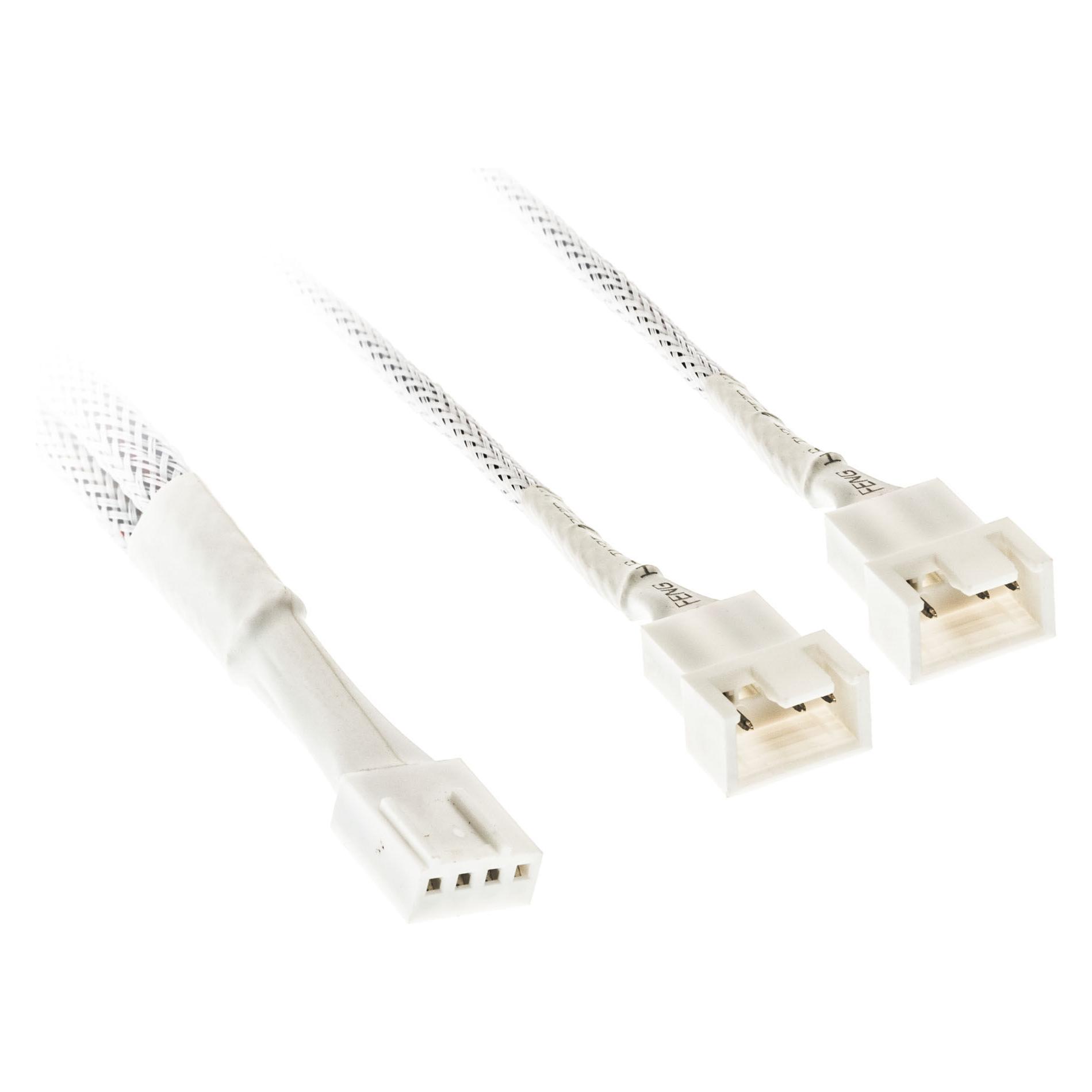 Kolink 1-3 PWM Lüfter Splitterkabel - 35cm, geflochten, weiss (35 cm, 4 pin PWM) (PGW-AC-KOL-160)