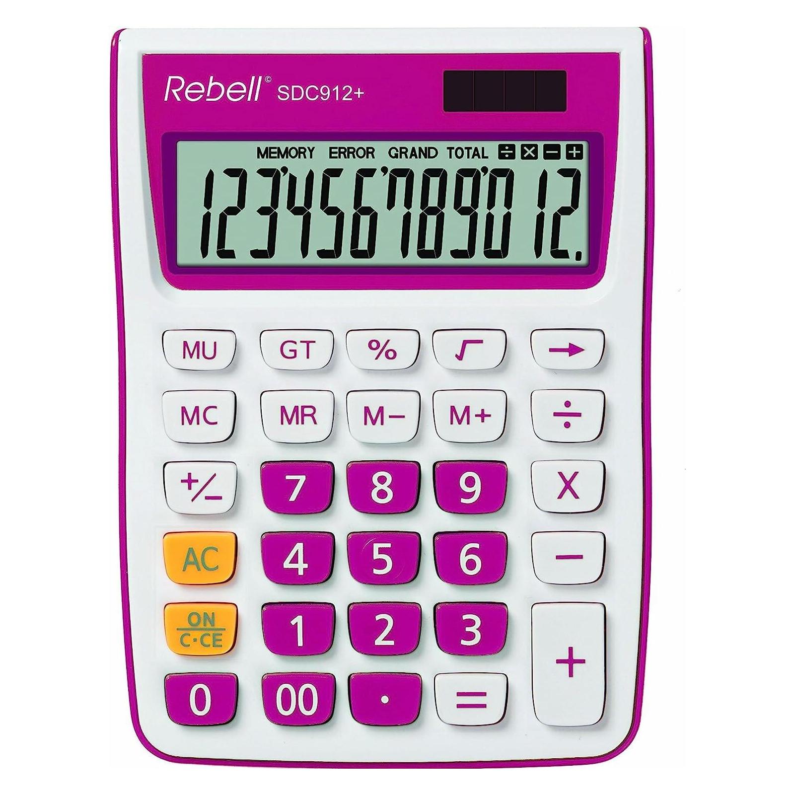 Rebell Calculator SDC 912 PK (Batteriebetrieb, Solarenergie) (RE-SDC912 PK)