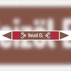 Rohrleitungskennzeichen Heizöl EL - 270x37 mm Folie selbstklebend