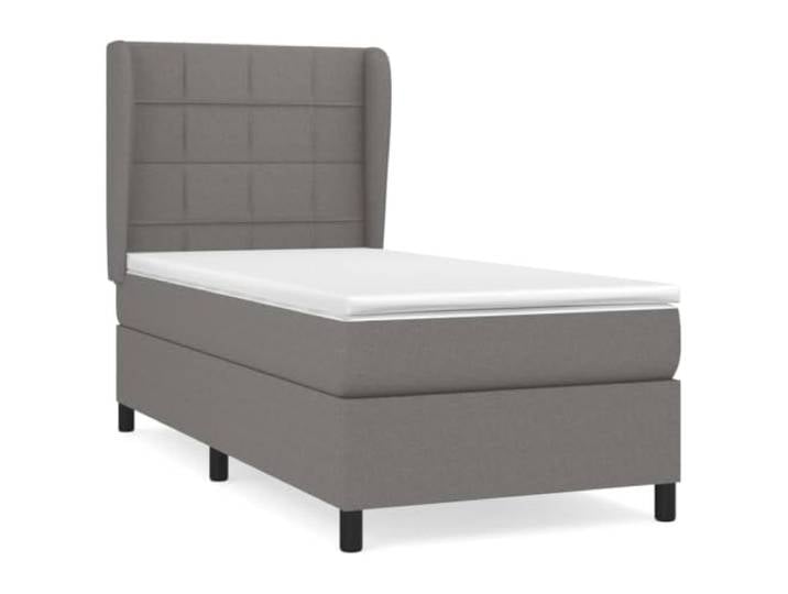 PUGYNBK Boxspringbett, 80 x 200 cm, mit Matratze Verstellbares Kopfteil, atmungsaktiver Stoff, Taschenfederkerne, mittlere Härte
