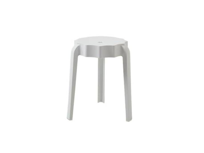 YANG11FAN Vielseitig Runder Hocker aus Kunststoff, stapelbar, geeignet for den Einsatz im Wohnzimmer(Weiß)