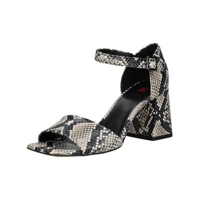 Riemchensandale HÖGL "Högl Sandalen Leder", Damen, Gr. 38, Leder, schwarz (schwarz, beige), Schuhe Riemchensandale