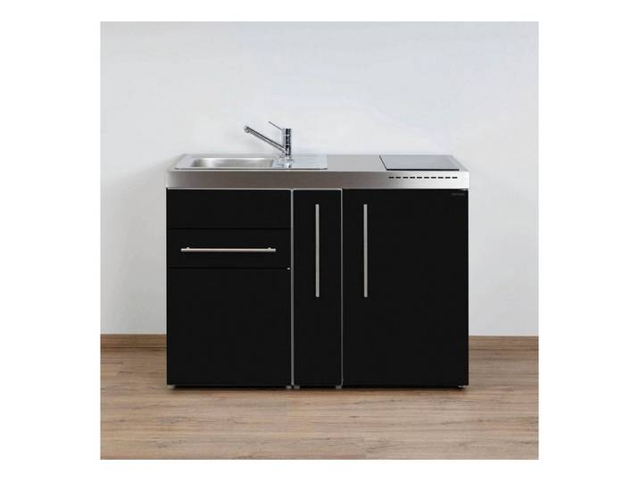 Stengel Küchenzeile 120 cm Premiumline MP 120 A Singleküche mit E-Geräten, Küchenblock mit Spüle, E-Geräten: Kühlschrank, Induktionskochfeld