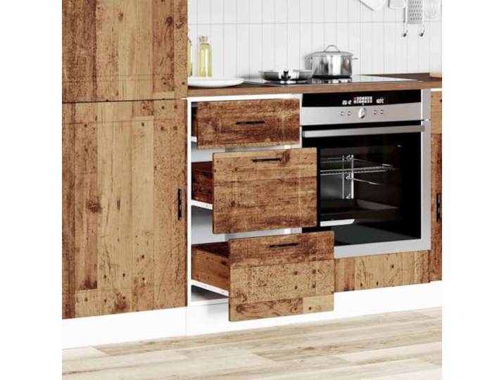 KTHLBRH Küchenunterschrank aus antikem Holz, 40 x 46 x 81,5 cm Stabiles technisches Holz, große Schublade, verstellbare Füße, max. Belastung 50 kg