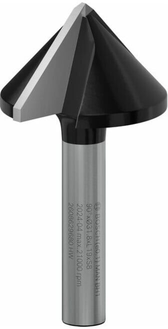 BOSCH PRO Fraise à rainure en V, 90° x Ø 31,8, tige 8 mm (2608629680)