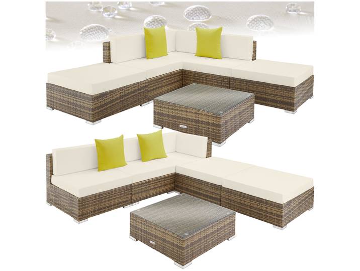 Rattan Lounge mit Aluminiumgestell Paris - natur