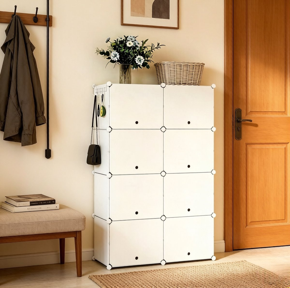 MODFU Modulaire Schoenenkast - Wit - Metaal en Kunststof