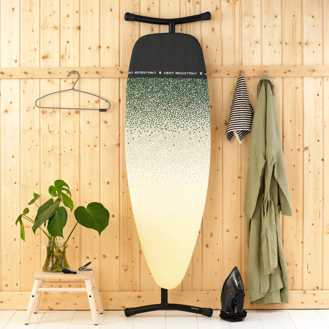 Brabantia Size D Ironing Board With Heat Resistant Parking Zone Black/Green/Beige 47cm W X 8.5cm L