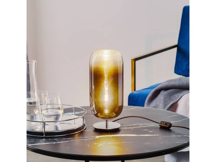 Gople Mini Tischleuchte Blue Sapphire - Artemide - Wohnzimmer - Design - Glas - Mit Schirm