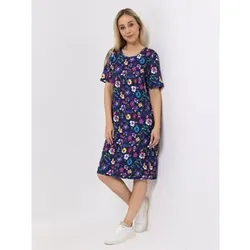 IN-PRINT Kleid, 1/2-Arm Rundhalsausschnitt leichte A-Linie kniebedeckend
