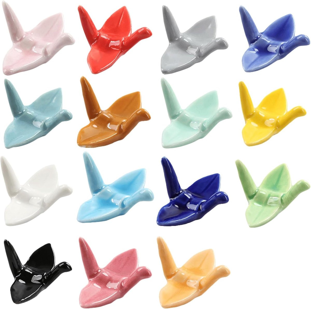 Set van 15 multi-color keramische kraan beeldjes voor huisdecoratie