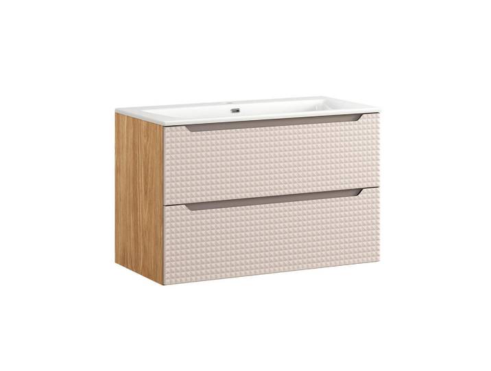 Petits-meubles Waschtisch 91cm Mallory Beige und Holz, 91x57x46 cm, Badezimmer, Waschbecken & Armaturen, Waschtische