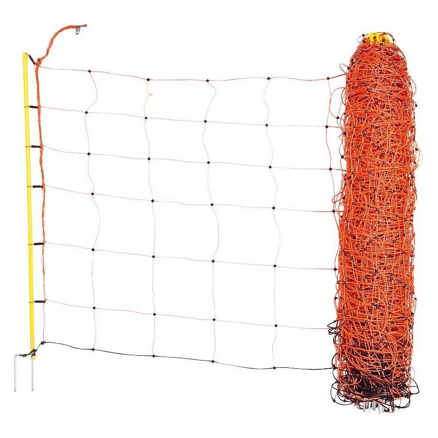 Kerbl Schafnetz, 50m, orange, Höhe: 90 cm - Doppelspitze (27901)