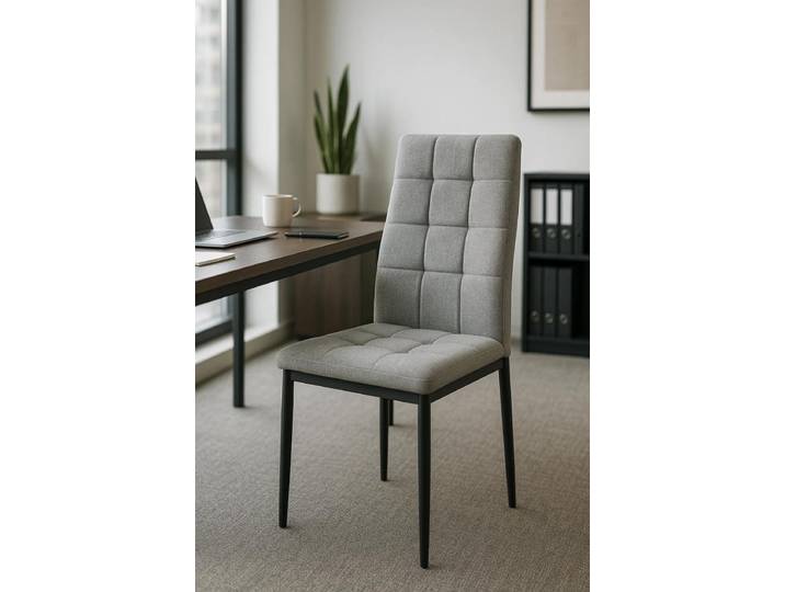 4er Set Lan Stoff Stühle - Gris clair