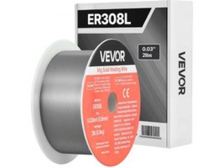 VEVOR Fil Plein MIG 0,8 mm 0,9 kg par Bobine Fil de Soudage MIG Plein ER308L pour Soudage Protection Gazeuse Toutes Positions, Acier Inoxydable, Faible Projection, Alimentation Facile, Soudure Robuste
