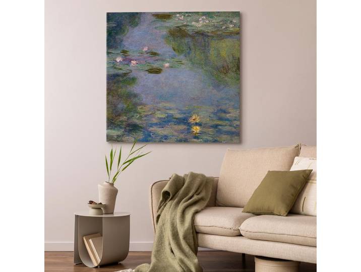 Toile Nymphéas Feutre Gris/Gris 40 x 40cm