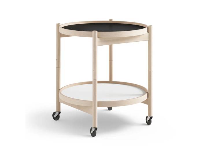 Brdr. Krüger Bølling Tray Table model 50 Servierwagen Sockel, unbehandeltes Buchengestell