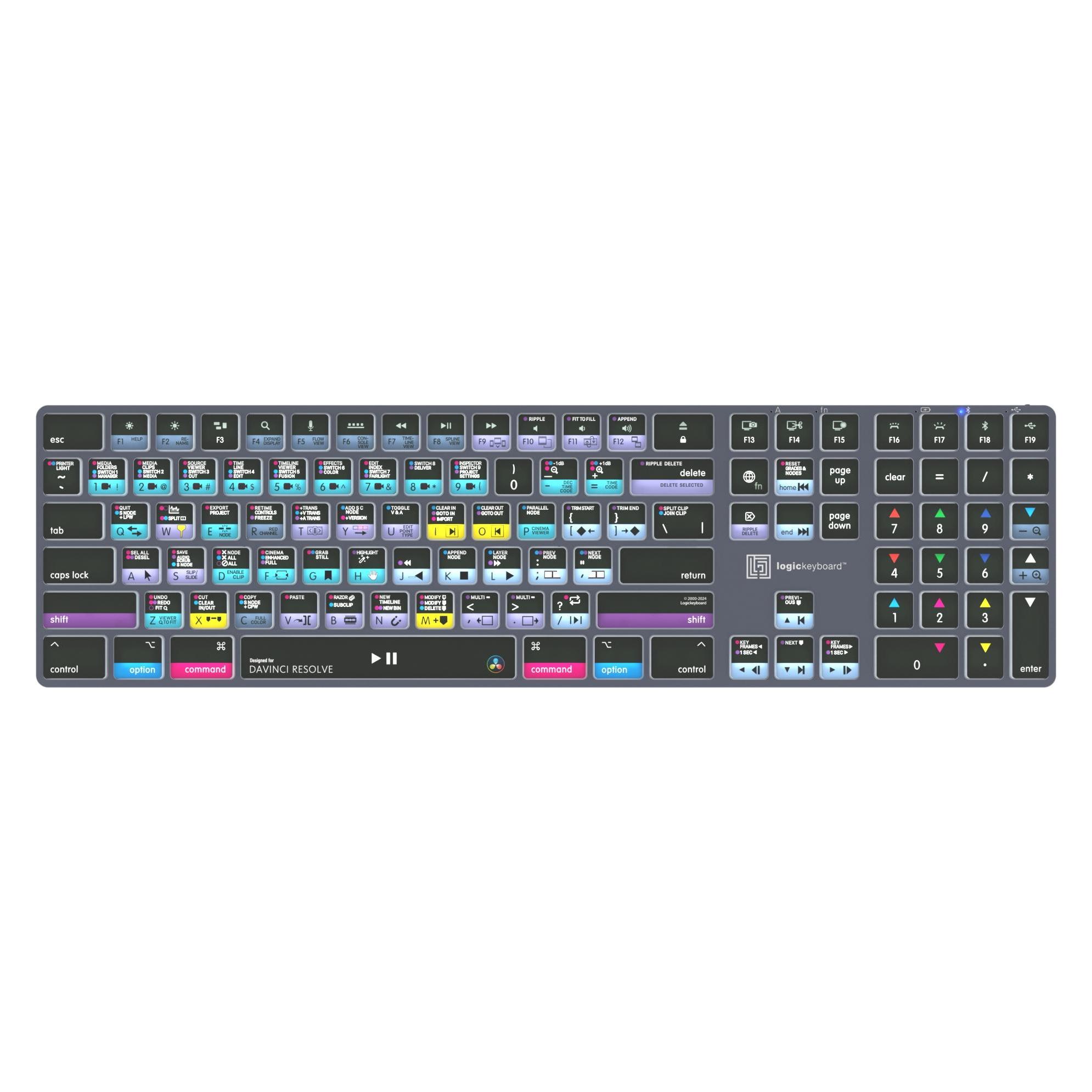 Logickeyboard Davinci Resolve 18 Titan DE (Mac) (DE, Kabelgebunden, Kabellos) (LKB-RESB-TM-DE)