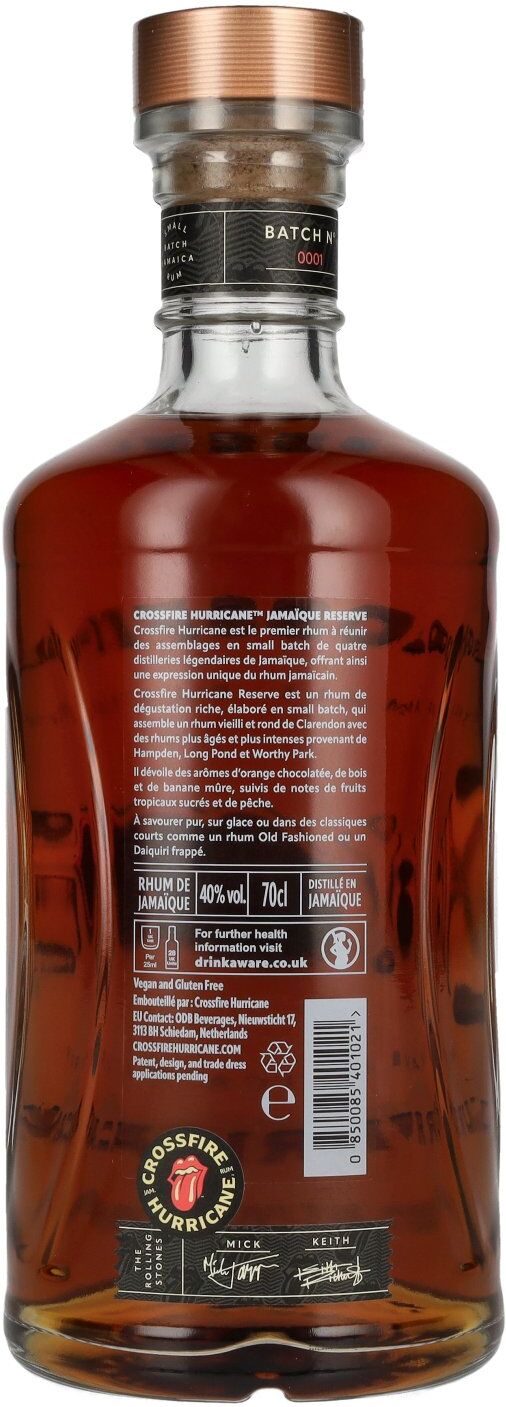 CROSSFIRE HURRICANE x ROLLING STONES Reserve Small Batch Jamaica Rum 40% Vol. 0,7l