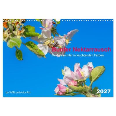 Bunter Nektarrausch - Nektarsammler in leuchtenden Farben (Wandkalender 2027 DIN A3 quer), CALVENDO Monatskalender
