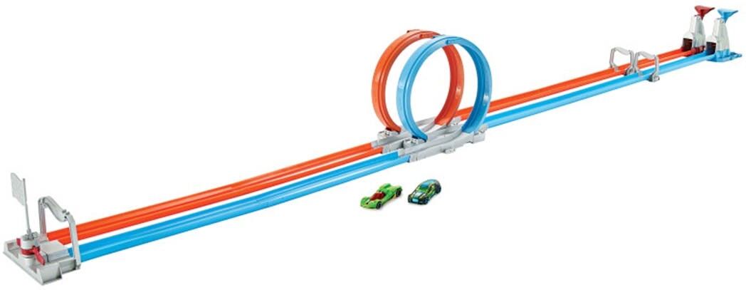 Hot Wheels Pista para vehículos de juguete Double Loop Dash .