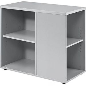 Hammerbacher Standcontainer B-Serie, lichtgrau, mit 4 Fächern, Tiefe 80cm