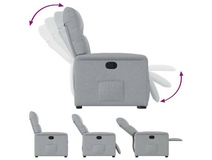 Elégant Siège relax/Chaise de salon Gris - Fauteuil inclinable Gris clair Tissu PRO1147517012904