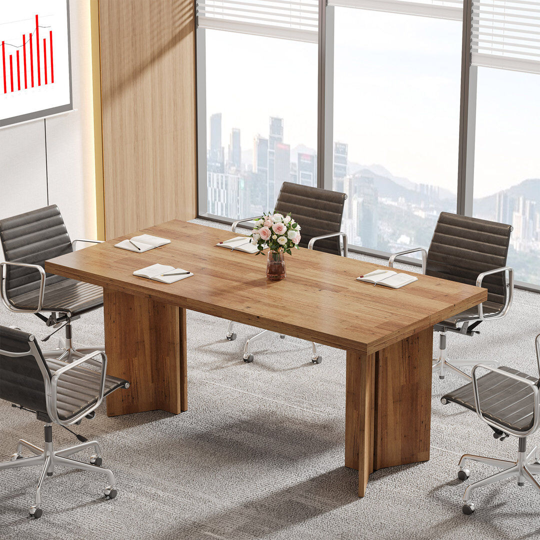 Blue Elephant 160 cm Rectangle Conference Table Walnut Brown 4