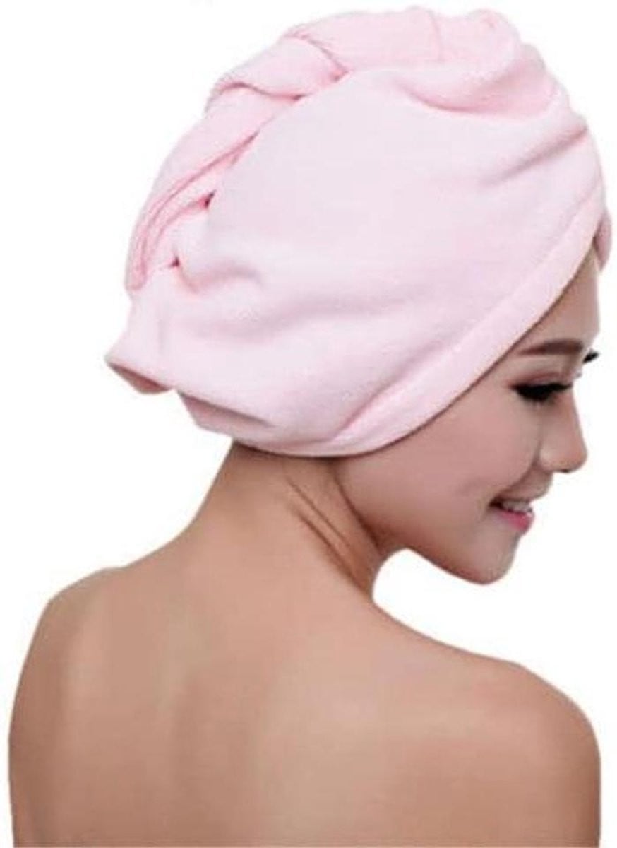 Roze Microvezel Haardroger Handdoek - Sneldrogende Tulband - Zeer Absorberend