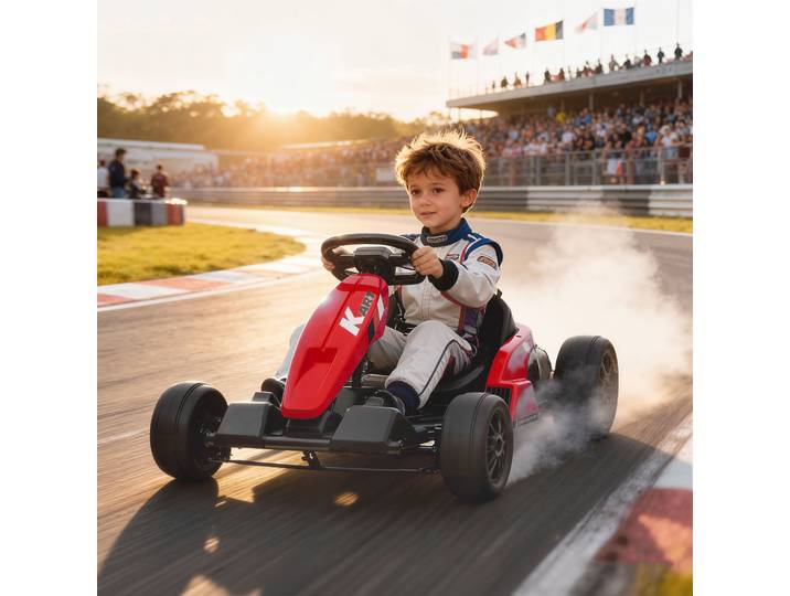 AIYAPLAY Go-kart Électrique 24V Drift Siège Réglable Rouge