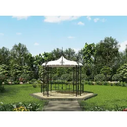 Gartenpavillon - Metall - 300 x 290 cm - Schwarz - TILCARA