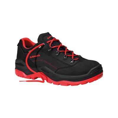 Sicherheitsschuh LOWA "RENEGADE Work GTX Low" Gr. 42, schwarz (schwarz, rot), 42, Obermaterial: 100% Rindnubukleder CNU., Schuhe