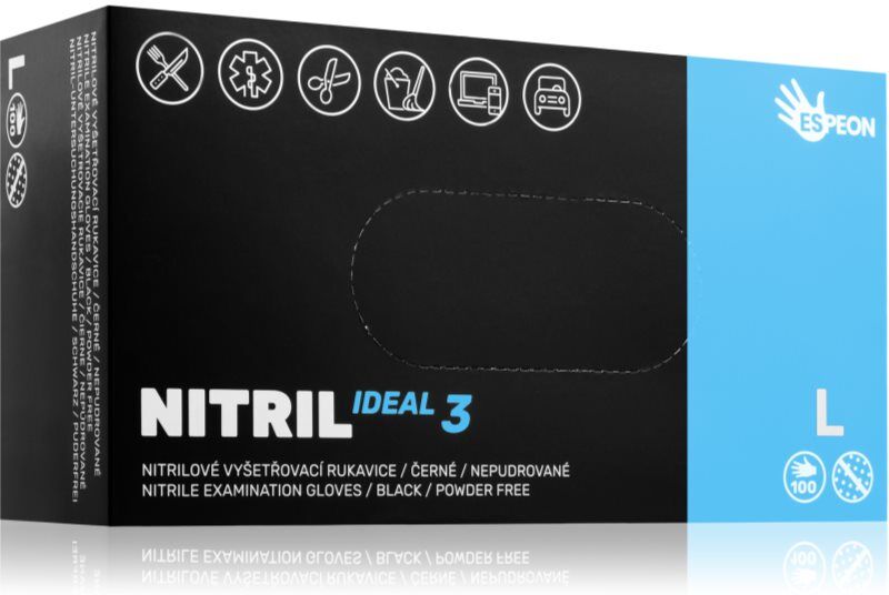 Espeon Nitril Ideal3 Examination Gloves Blue nitrile powder-free examination and protective gloves size L 100 pc