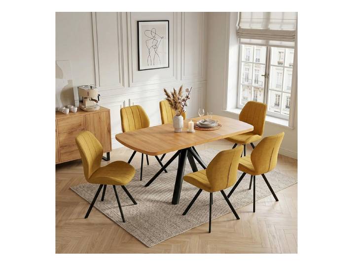 Jiexi Küchenstuhl Esszimmerstuhl, Patchwork-Design, Polsterstuhl mit Metallbeinen