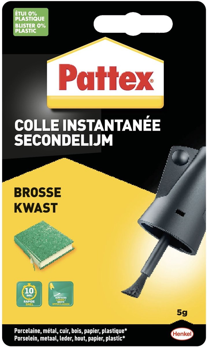 Pattex Secondenlijm met kwast flacon 5g (12 stuks)