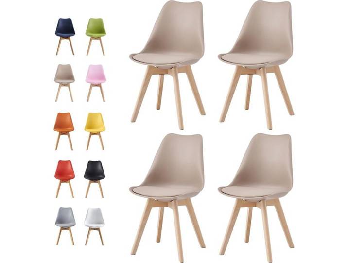 mcc direct Eva Lot de 4 chaises de salle à manger design Marron